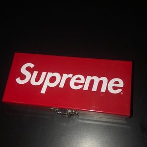 Supreme Small Metal Storage Box Red